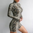 thumbnail image 2 of xiaxaixu Femmes Robe Serrée, Serpent Imprimé Col Haut Serpentine Bodycon, 2 of 5