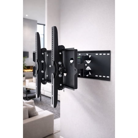 2xhome - Universal TV Wall Mount Tilt and Swivel Full Motion Articulating Dual Arm Extended Arm for 35 40 45 50 60 65 70 75