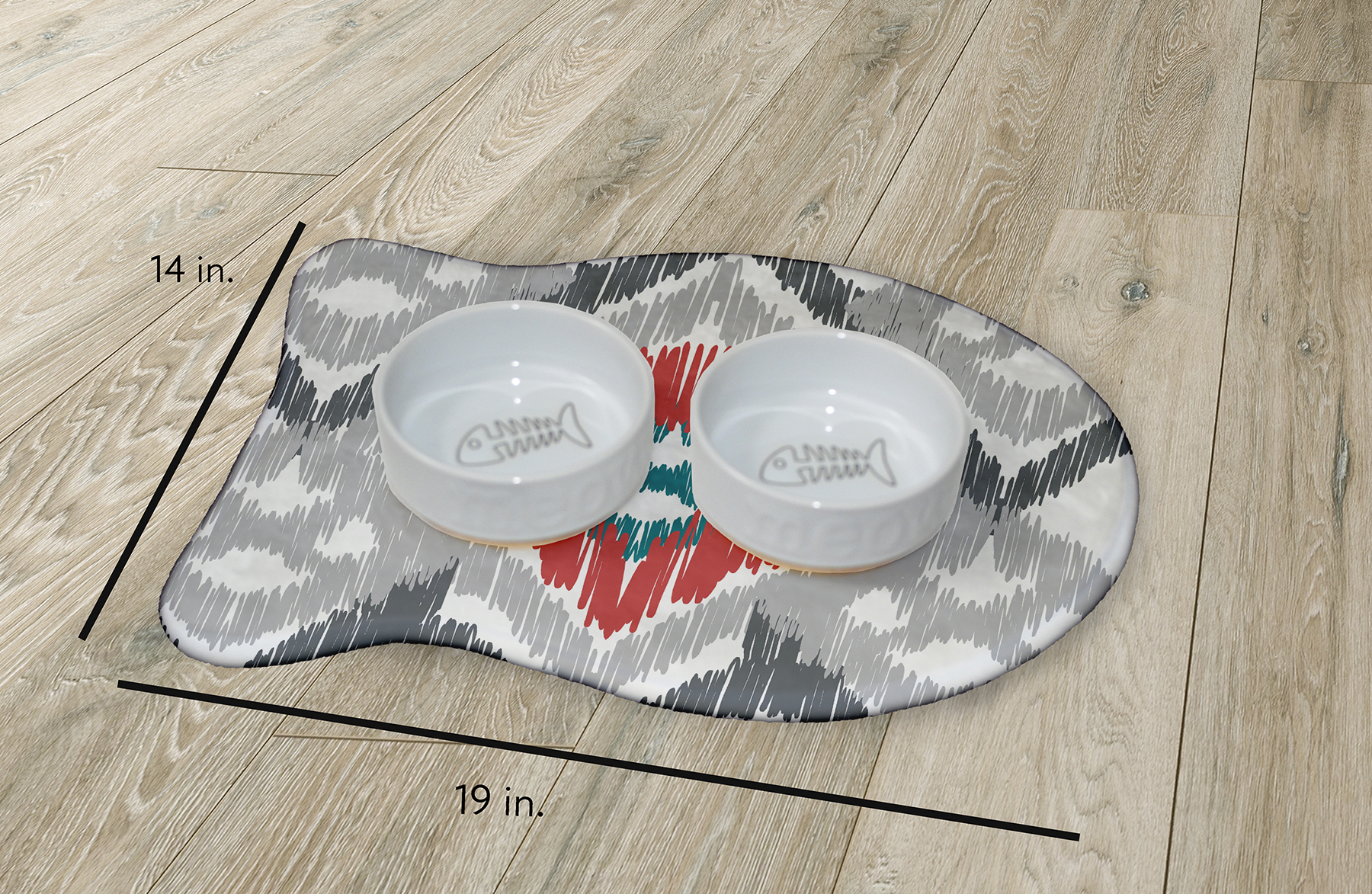 Simply Daisy Original Fish Shape Pet Feeding Mat for Cats
