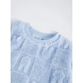 thumbnail image 7 of TiaoBug Kids Girls Boys Winter Thicken Warm Flannel Thermal Underwear Set Blue 5-6, 7 of 7