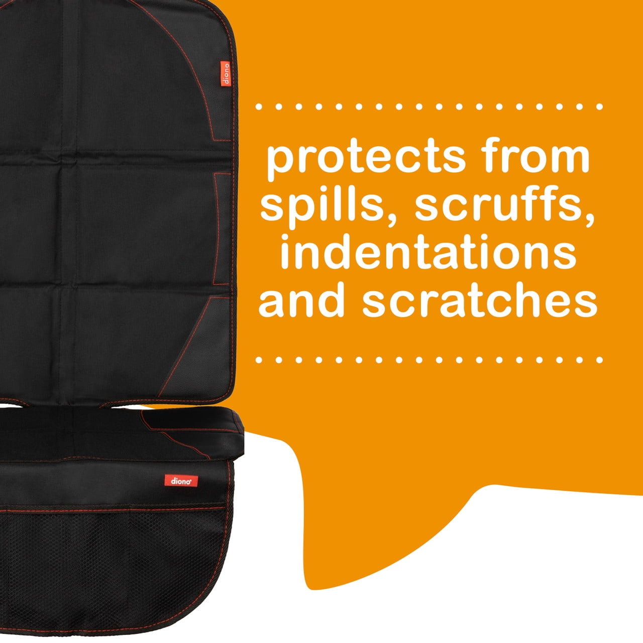 Diono Ultra Mat 2 Pack Car Seat Protector, Crash Tested, Water Resistant, Black