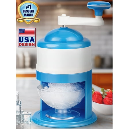 EcoEarth Snow Cone Machine, Manual Ice Shaver & Crusher, Shaved Ice Slushie Maker for Home Use