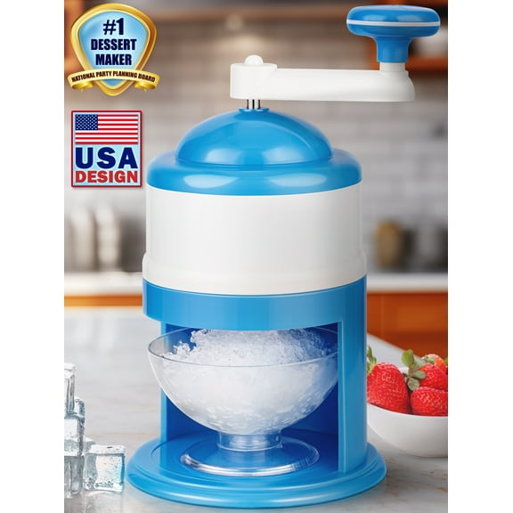 EcoEarth Snow Cone Machine, Manual Ice Shaver & Crusher, Shaved Ice Slushie Maker for Home Use