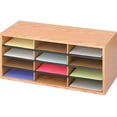 thumbnail image 4 of ZXNYH Products Wood Corrugated Literature Organizer 24 Compartment Medium Oak Economical Organization for Home,Office and Classrooms Letter-Size Compartments 23.5" x 29" x 12", 4 of 5