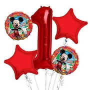 Mickey Mouse Balloon Bouquet 1st Birthday 5 pcs Party Supplies