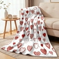 thumbnail image 4 of TIELUTT Valentine's Day Heart Throw Blanket Cozy Red & Hearts Blanket Theme Flannel Waited Blankets for Adults Full Size Warm Blankets for Winter Throw Blanket Full Pot Blanket Throw Twin Throw Blank, 4 of 6