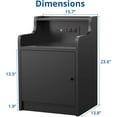 thumbnail image 2 of Cozy Castle Nightstand Set of 2, Wooden Night Stand with Charging Station, Bedside Table with Adjustable Shelf for Bedroom, Black, 2 of 7