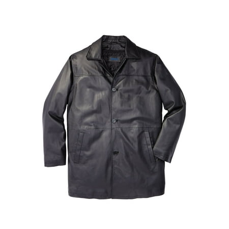 Kingsize Men's Big & Tall Leather Car Coat (Best Car For Big And Tall Man)