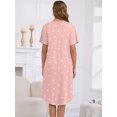 thumbnail image 4 of FEREMO Women Nightgowns V Neck Short Sleeve Soft Sleepwear Print Night Dress, 3 Pack, 4 of 5
