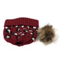 thumbnail image 5 of Herrnalise Women Leopard Stitching Outdoor Plush Hats Crochet Knit Button Beanie Cap, 5 of 5