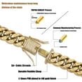 thumbnail image 2 of Leander 14K REAL Gold Plated Miami Cuban Link Chain 316L Stainless Steel Necklace or Bracelet with Iced Out Diamond Clasp for Men Women(Custom Box and Pouch Packing, Christmas Gift), 2 of 5