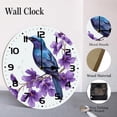 thumbnail image 4 of ZXCXRQFa Blue Bird On Branches Flower Wood Wall Clock Silent Non-Ticking Kitchen Desk Clock Battery Operated Analog Decorative Round Clocks 10 in Garden Home Decor, 4 of 7