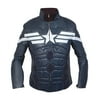 Leather Creative Men's Jacket Captain America 2014 The Winter Soldier Motorbike Leather Jacket- 4XL