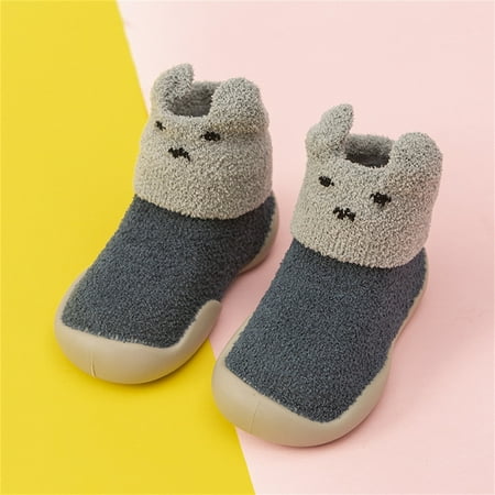 

Toddler Kids Baby Boys Girls Shoes First Walkers Cute Cartoon Warm Thickened Antislip Socks Shoes Prewalker Sneaker