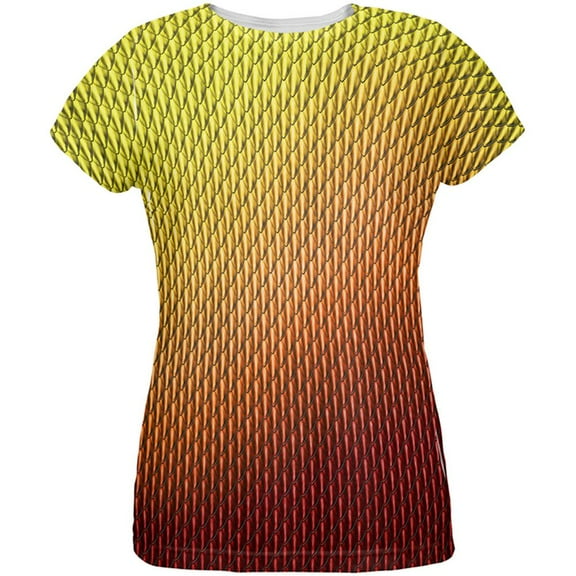Halloween Red Fire Dragon Scales Costume All Over Womens T Shirt Multi X-LG