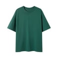 thumbnail image 1 of Camisas de Manga Corta de los Hombres Color Sólido de Ajuste Cuello Redondo Tops Casuales, Verano Y Primavera, Camisas Casuales de los Hombres, 1 of 4