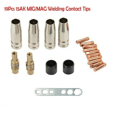 

19Pcs Binzel 15AK Torch Welding Accessories Nozzles Contact Tips for MIG Welder