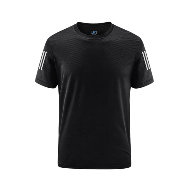 Camiseta de Manga Corta de Color Sólido Al Aire Libre Deportes de Carrera Top de Manga Corta Transpirable, 95% Poliéster 5% Spandex para Hombres, Lavado de Manos