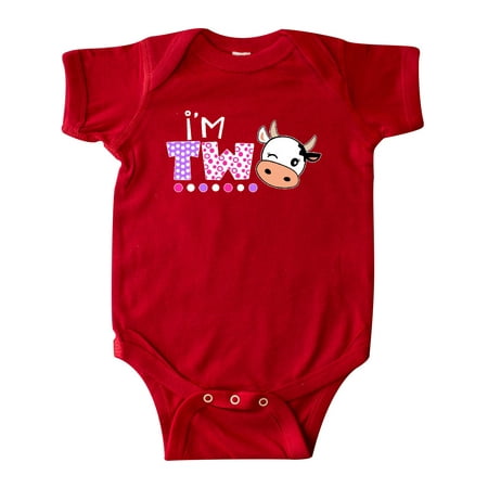 

Inktastic I m 2 Cute Cow and Polka Dots Gift Baby Boy or Baby Girl Bodysuit
