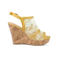 thumbnail image 3 of BLISSFUL STEP Chaussures pour Femmes Sandales à Talon Compensé à Plateforme à Bout Ouvert avec Lacets Jaune Vert 10, 3 of 7