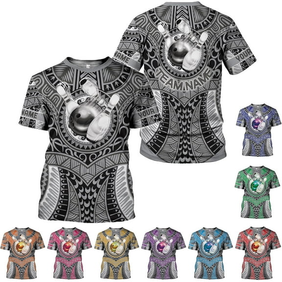 Personalized Bowling Shirt Custom Name Bowling Jersey Shirts Gift for Women & Men Womens Polo Team 3D Unisex Short Sleeve (Grey, S)