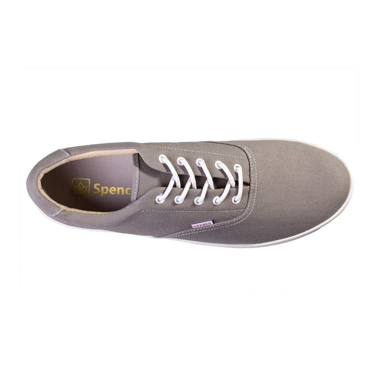 Tenis Spenco Pier Para Hombre - Gris, Talla 44.5 EU, Plantilla Ortopédica De Soporte, Lona Ligera, Suela Antideslizante