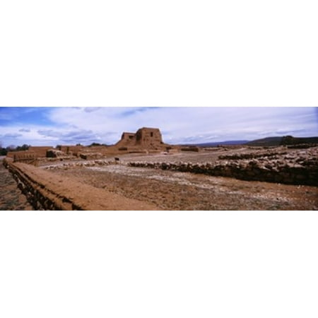Ruins of the Pecos Pueblo mission church Pecos National Historical Park New Mexico USA Poster