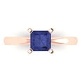thumbnail image 2 of 1.0ct princess cut blue tanzanite 14k rose gold Bridal Wedding Engagement Promise Anniversary Ring for Women size 3.75, 2 of 7