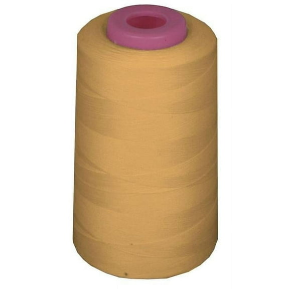LA Linen ThreadGold100 6000 Yards 100 Percent Polyester Cone Serger Thread, Gold - A100