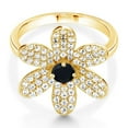thumbnail image 3 of Gem Stone King 1.20 Ct Round Black Onyx 18K Yellow Gold Plated Silver Ring, 3 of 5