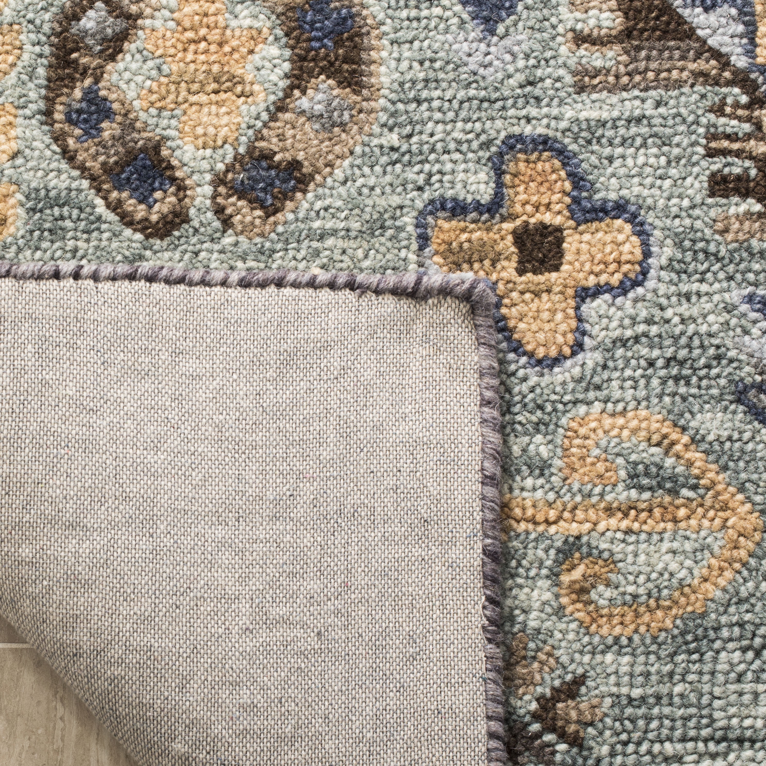 SAFAVIEH Aspen Briella Floral Wool Runner Rug, Blue/Beige, 2'3" x 11'