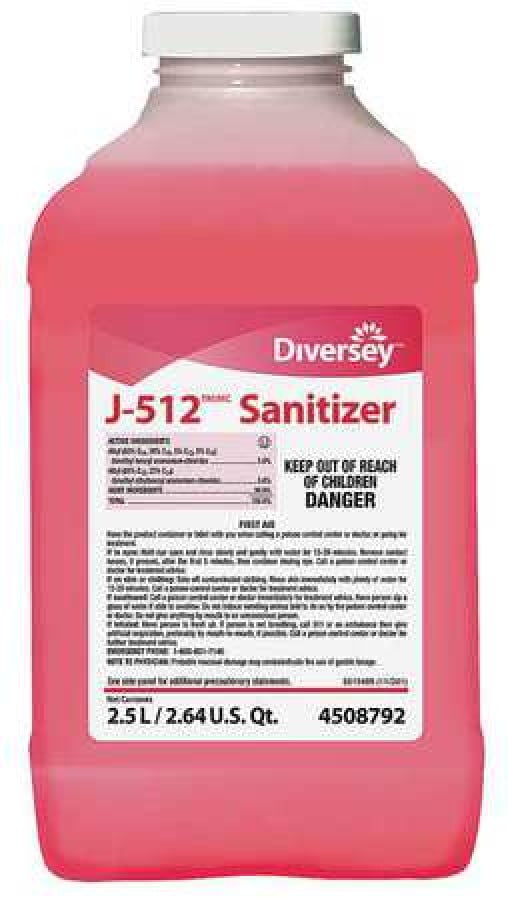 DIVERSEY 5756034 Sanitizer Concentrate , 2.5L Bottle , Unscented ,