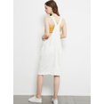 thumbnail image 2 of Junior Womens Distressed Denim Adjustable Strap Overall Dress, Off-white, Small, 2 of 5