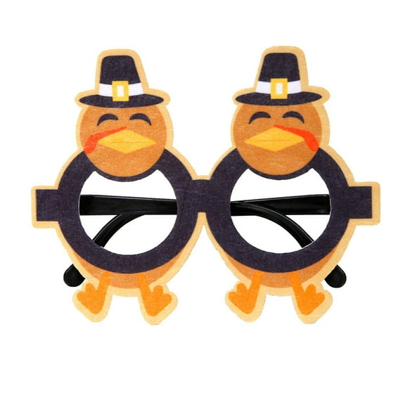 comerut Thanksgiving Glasses Frame Exquisite Turkey Pumpkin Pattern Eyeglasses Frame for Festivals Parties Decor