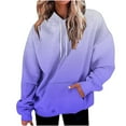 thumbnail image 2 of Ashirexll Zip Up Hoodie Womens Hoodies Pullover Winter Tops Womens Long Sleeve Tops Casual Gradient Print Hooded Sweatshirt Long Sleeve Pocket Fall Winter Top, 2 of 5