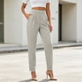thumbnail image 5 of Kilaqueen Business Casual Pants for Women Pleated High Waist Cigarette Tapered Cropped Trousers Casual Office Work Dress Pants Slacks with Pockets, 5 of 8