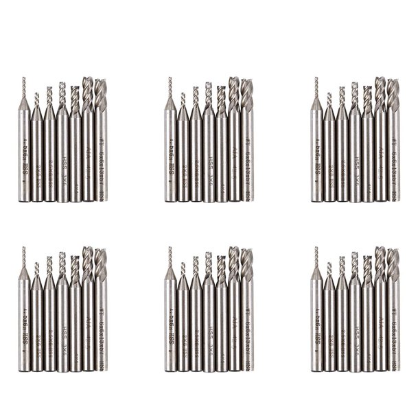 42Pzs HSS CNC 4 Flautas Fresa de Extremo Juego de Broca Taladro Fresa 1.5 2 2.5 3 4 5 6mm