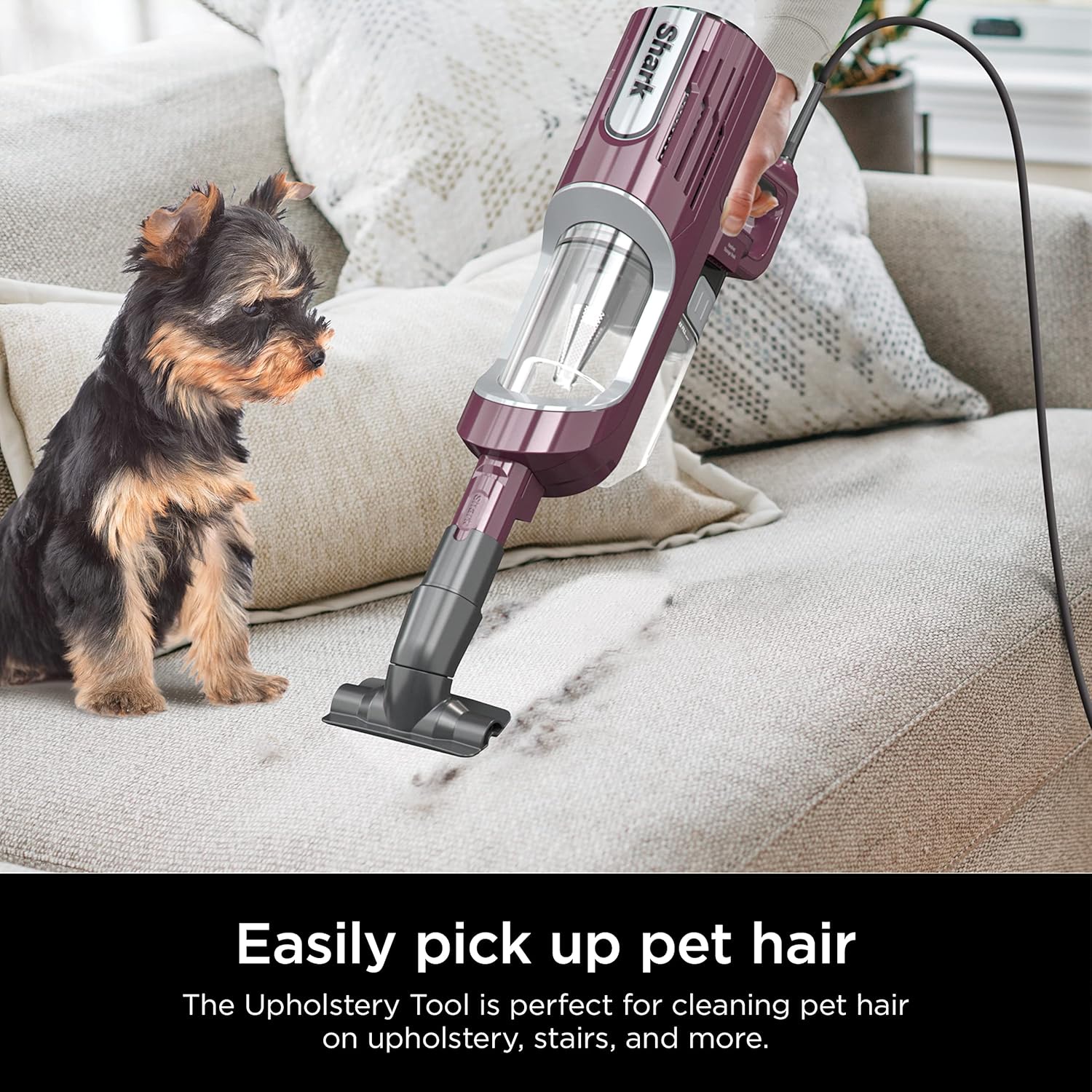 Restored Shark HZ702 Ultralight PetPro Corded Stick Vacuum with PowerFins HairPro Odor Neutralizer Technology, Wine Purple, 0.37 L Capacity (Refurbished)
