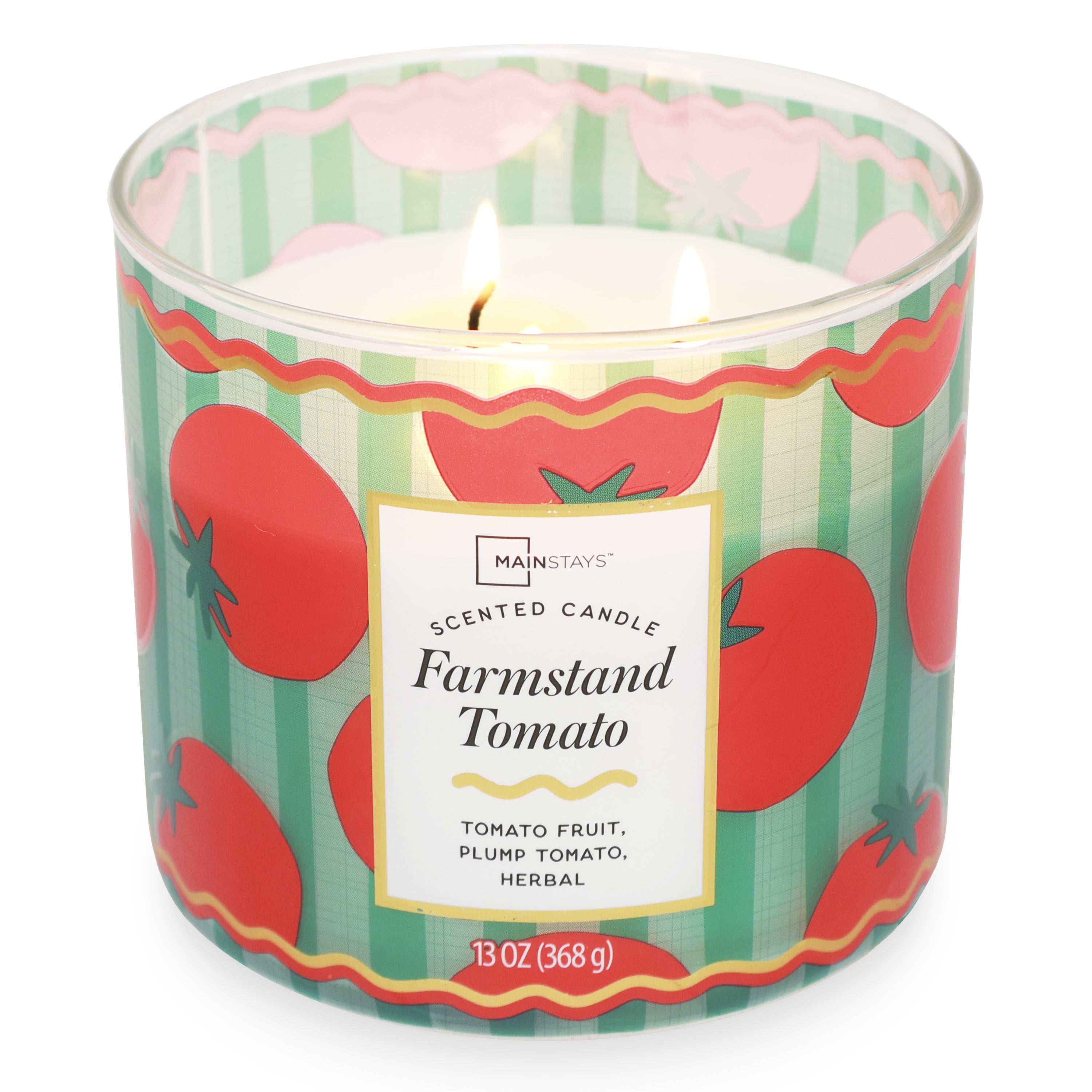 Mainstays 3-Wick Farmstand Tomato Fragrance Candle with a