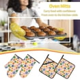 thumbnail image 5 of Cauagu Groovy Daisy Flowers Print Oven Mitts and Pot Holders 4 pcs Set,Extra Thicken Long Kitchen Oven Glove Potholders BBQ Gloves-Oven Mitts and Pot Holders(11 Inch), 5 of 6