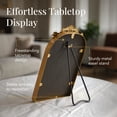 thumbnail image 6 of Crystal Art Gallery 6x8 Gold Ornate Arch Tabletop Framed Pretty Little Flower III Black Art with Metal Easel Back, White Floral on Black Crystex Textured Finish Vintage Decorative Accent, 6 of 10