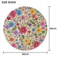 thumbnail image 6 of Pioneer Flower Floral Print Pattern Round Tablecloth 60"x60",Wrinkle Wipeable Table Cloth for Kitchen Dining Room Picnic Patio Party, 6 of 6