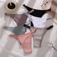 thumbnail image 5 of Women's Letter Print Elastic Waistband Underwear Briefs Soft Cotton Blend Panties G-String For Casual Or Active Wear, 5 of 8