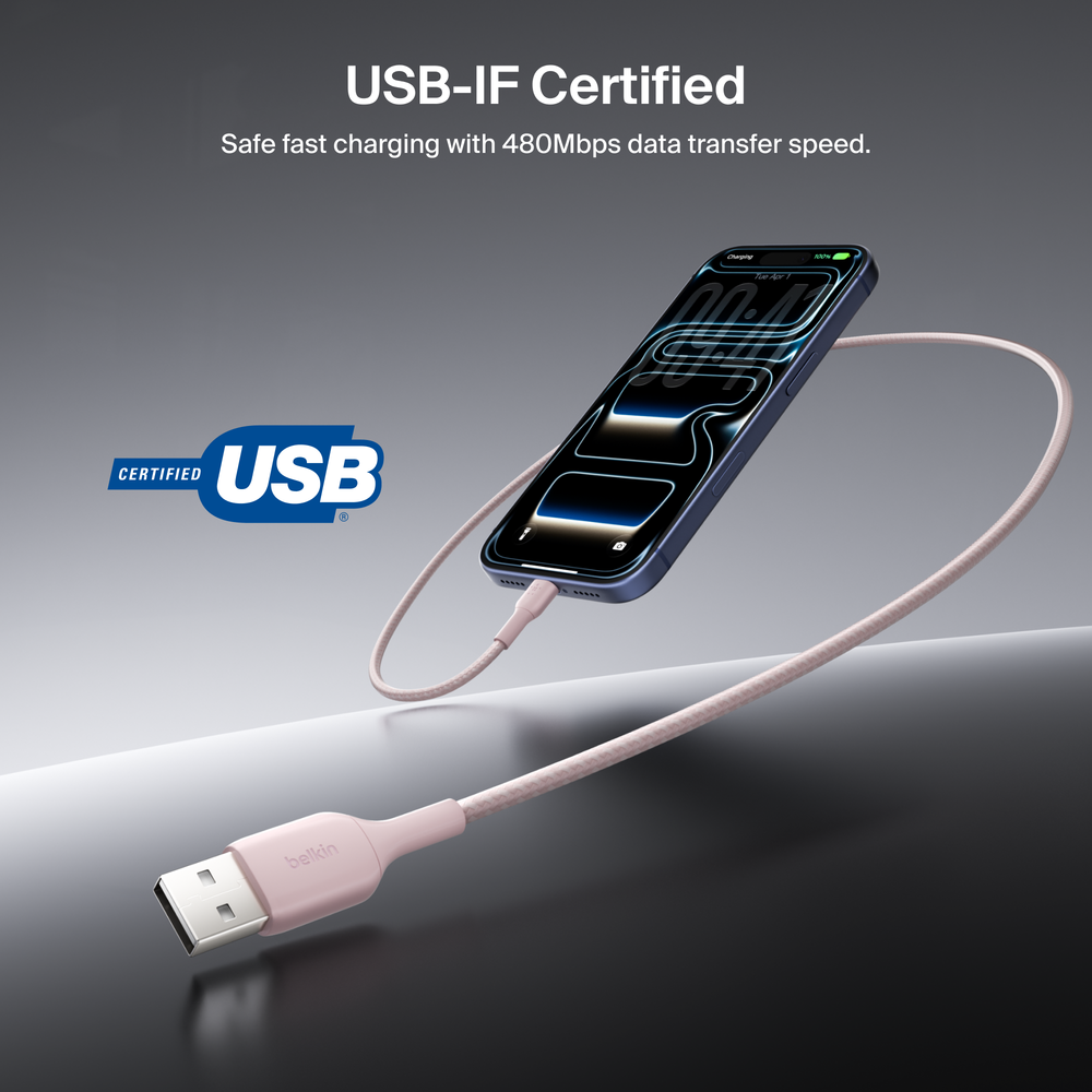 Belkin BoostCharge Braided USB-C Cable, 5ft, Rose Gold photo 5
