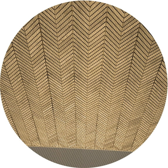 Ahgly Company Indoor Round Patterned Red Dirt Brown Area Rugs, 6' Round