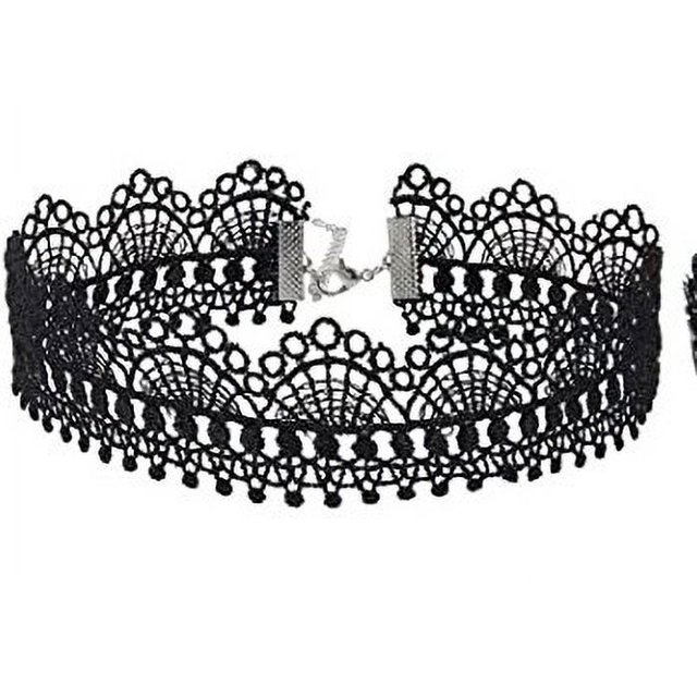 Conjunto de collar de encaje negro con combinación de collar oscuro europeo y americano, cadena de clavícula