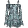 thumbnail image 7 of IROINNID Rollbacks Semi Formal Dress for Women Long Sleeve Sweatheart Neck Empire Waist Regular Strap Sexy Party Dress,Green, 7 of 7