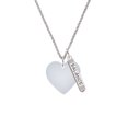 thumbnail image 2 of Delight Jewelry Acrylic 1" Imitation Pearl Heart Silvertone Balance Bar Charm Necklace, 23", 2 of 4