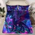 thumbnail image 2 of Homewish Pink Lotus Leaves Twin Sheet Sets,Cartoon Dragon Twin Fitted Sheet,Fantasy Theme Flat Sheet For Teens,Ultra Soft Home Decor,3-Piece, 2 of 7