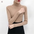 thumbnail image 4 of Knitted Slim Basic Tops Jumper Women Sweaters Pullover Turtleneck PURPLE, 4 of 8